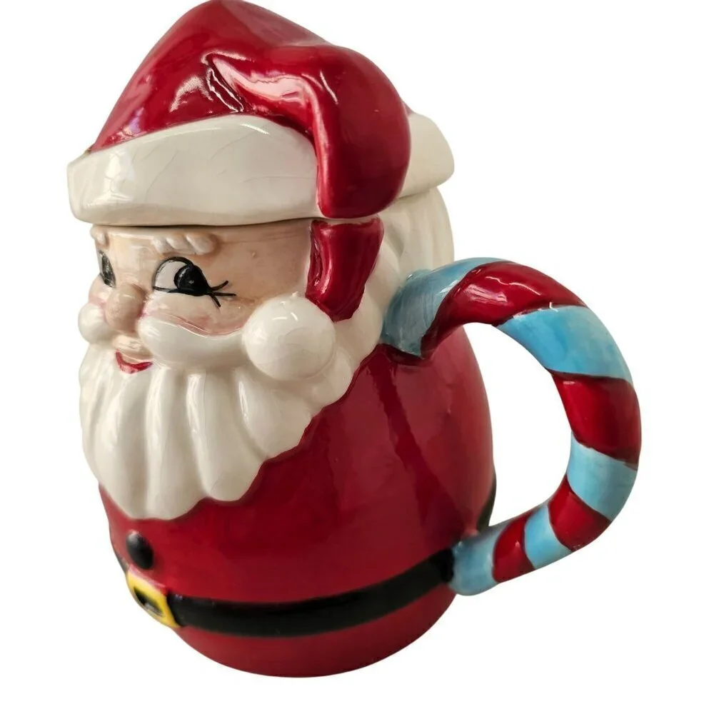 Century TM 1940s-60s Covered Santa Mug 15 Oz Capacity Ceramic